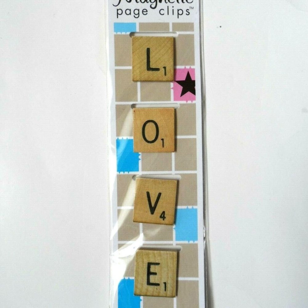 Scrabble Magnetic Page Clips Set of 4 By Re-marks